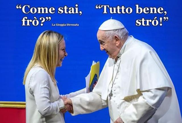 Meloni e Bergoglio