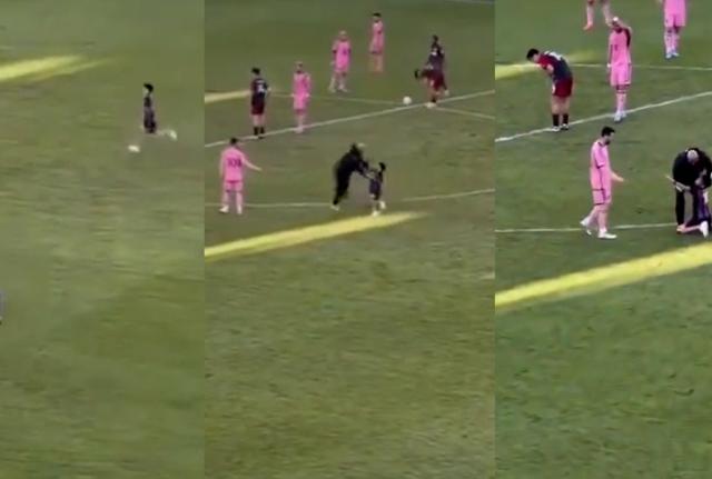 Messi, un bambino invade il campo per abbracciarlo: la reazione del bodyguard diventa virale. Ecco che cosa è successo