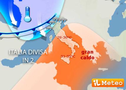 Meteo fine settimana: da una parte la pioggia e dall'altro un caldo afoso. Domenica crollano le temperature