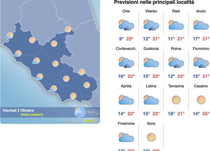 Meteo Roma 1 ottobre: ancora un giorno di sole, poi la perturbazione ma sarà un passaggio lieve