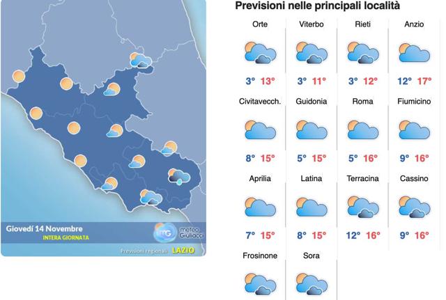 Il meteo del 14 novembre: sole e freddo intenso al mattino, le minime crollano sino a 5 gradi. Il week end si preannuncia asciutto