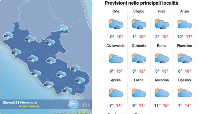 Il meteo del 21 novembre: arriva il freddo vero al mattino e poi la pioggia. Week end di tramontana con le minima sotto zero  