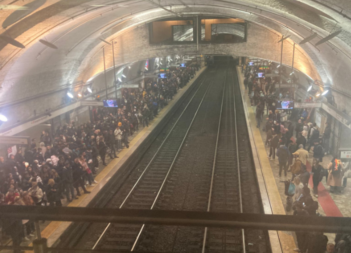 La banchina della metro B a Termini