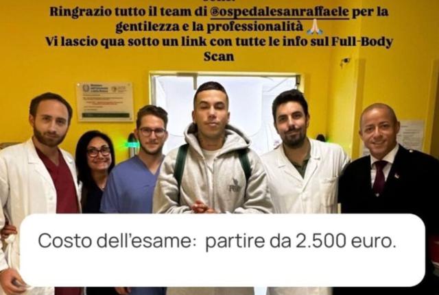 Sfera Ebbasta e il checkup da 2.500 euro al San Raffaele