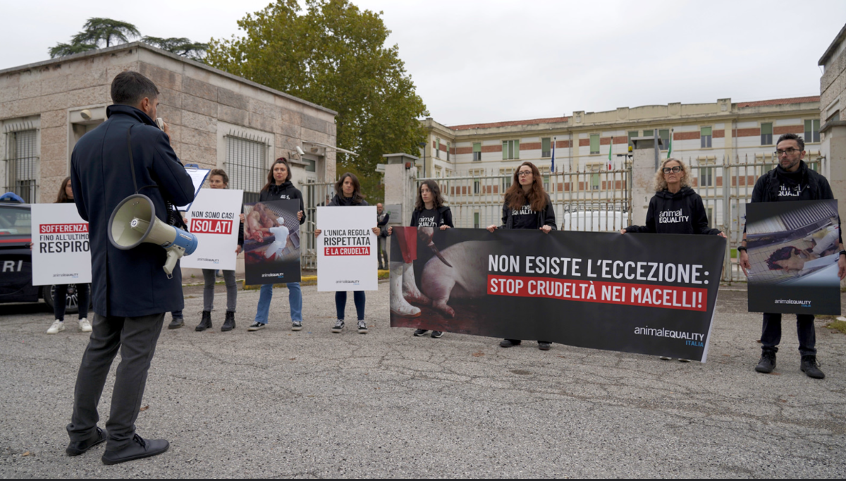 In protesta contro il macello Belli all'ATS di Mantova