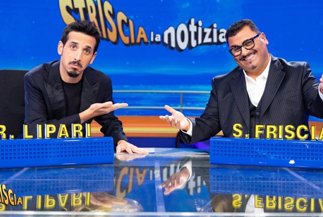 Ascolti tv, Striscia schizza oltre il 14% con il ritorno di Lipari-Friscia. Amadeus tira il fiato senza Affari Tuoi