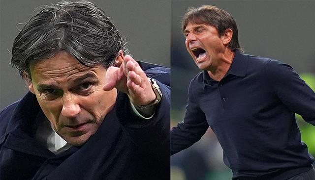 Simone Inzaghi - Antonio Conte (foto Lapresse)