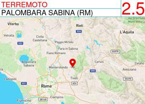 Terremoto a Palombara Sabina: magnitudo 2,5 sentito in 10 Comuni. Mercoledì 20 scuole chiuse “per precauzione”