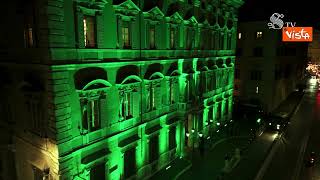 Giornata nazionale Sla, la facciata di Palazzo Madama illuminata di verde