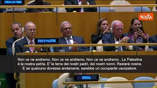 Abu Mazen all'Onu: "Non ce ne andremo, Palestina Ã¨ la nostra terra"