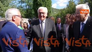 Mattarella e Steinmeier depongono una corona a Marzabotto per l'80esimo anniversario dell'eccidio