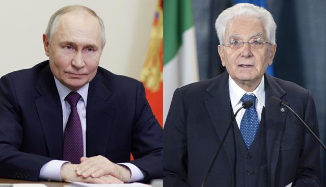 Vladimir Putin e Sergio Mattarella