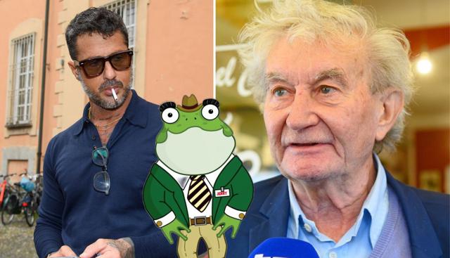Fabrizio Corona, Massimo Lovati e Jerry the Frog Fabrizio Corona, Massimo Lovati e Jerry the Frog