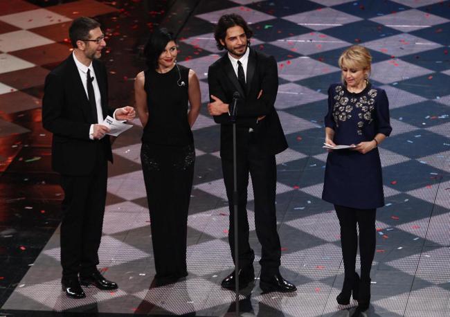 Fabio Fazio, Luciana Littizzetto e Giusy Ferreri con Marco Bocci